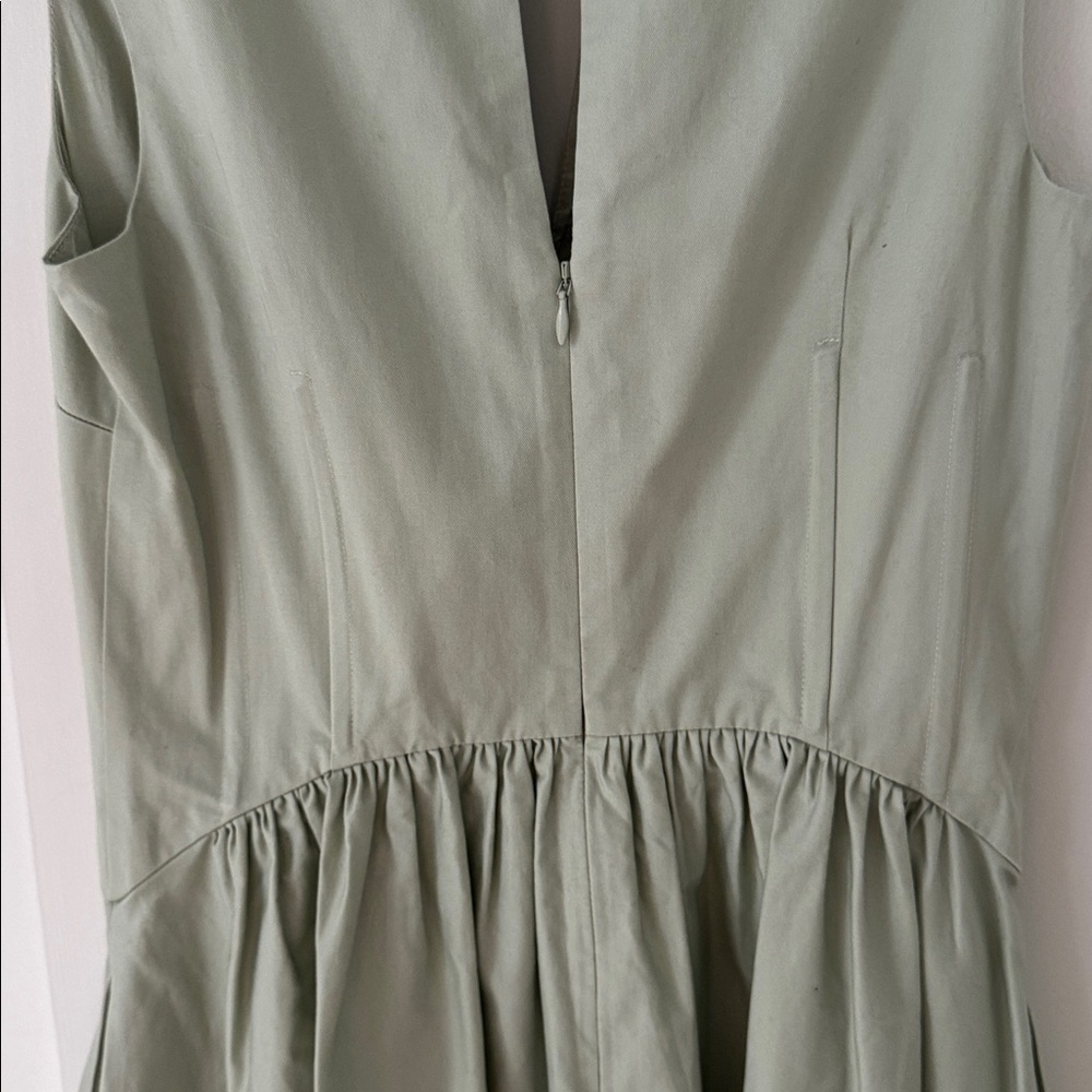 Reiss Liza 100% Cotton Corset Midi Dress in Sage Size 2 - Picture 12 of 15